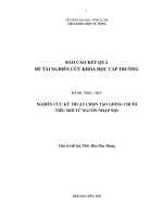 Nghiên cứu kỹ thuật chọn tạo giống chuối tiêu mới từ nguồn nhập nội (Khóa luận tốt nghiệp)