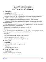 Giáo án Hóa học 8 bài 5: Nguyên tố hóa học