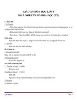 Giáo án Hóa học 8 bài 5: Nguyên tố hóa học