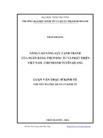 Nâng cao năng lực cạnh tranh của Ngân hàng TMCP Đầu tư và Phát triển Việt Nam  Chi nhánh Tuyên Quang (Luận văn thạc sĩ)