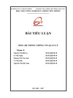 Hệ Thống Thông Tin Quản lý về Dịch Vụ Công Trực Tuyến Hà Nội