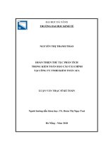 Hoàn thiện thủ tục phân tích trong kiểm toán báo cáo tài chính tại công ty TNHH kiểm toán AFA