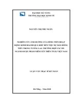 Nghiên cứu ảnh hưởng của dòng tiền hoạt động kinh doanh quá khứ đến việc dự báo dòng tiền trong tương lai