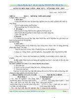 Giáo án hóa học lớp 8   học kỳ 1  năm học 2018 2019