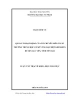 Quản lý hoạt động của tổ chuyên môn các trường THCS vùng đặc biệt khó khăn huyện Lục Yên – tỉnh Yên Bái (Luận văn thạc sĩ)