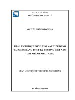 Phân tích hoạt động cho vay tiêu dùng tại ngân hàng TMCP kỹ thương việt nam   chi nhánh nha trang