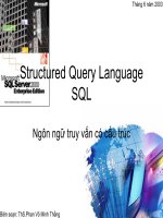 Nhập môn cơ sở dữ liệu  Phần 3: Ngôn ngữ truy vấn có cấu trúc