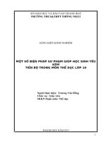 skkn một số biện pháp sư phạm giúp học sinh yếu kém tiến bộ trong môn thể dục lớp 10 