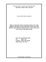 skkn Rèn luyện kỹ năng giải bài toán cực trị môđun số phức bằng phương pháp tọa độ trong mặt phẳng nhằm nâng cao năng lực giải toán cho học sinh