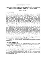 KINH NGHIỆM GIÚP HỌC SINH TIẾP CẬN VỚI HOẠT ĐỘNG NGHIÊN CỨU KHOA HỌC VÀ SÁNG TẠO KỸ THUẬT