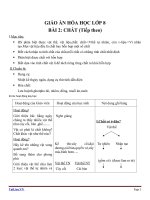 Giáo án Hóa học 8 bài 2: Chất