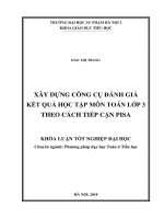 Xây dựng công cụ đánh giá kết quả học tập môn toán lớp 3 theo cách tiếp cận PISA