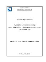 Tạo động lực lao động tại ngân hàng TMCP công thương việt nam   trung tâm thẻ