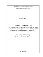 Thiết kế đề kiểm tra đánh giá chẩn đoán trong dạy học nội dung so sánh PS toán 4