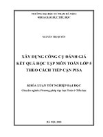Xây dựng công cụ đánh giá kết quả học tập môn toán lớp 5 theo cách tiếp cận PISA