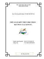 Tiểu luận kết thúc học phần (kinh tế Luật)