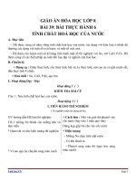 Giáo án Hóa học 8 bài 39: Bài thực hành 6 Tính chất hóa học của nước