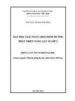 Dạy học giải toán theo định hướng phát triển năng lực ở lớp 5