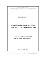 Giải pháp giảm nghèo bền vững tại Huyện Ba Chẽ, tỉnh Quảng Ninh (Luận văn thạc sĩ)