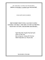 skkn một số biện pháp nâng cao chất lượng giáo dục âm nhạc cho trẻ 4 5 tuổi tại trường mầm non tân sơn, TP thanh hóa 