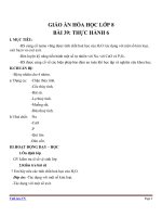 Giáo án Hóa học 8 bài 39: Bài thực hành 6 Tính chất hóa học của nước