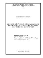 skkn rèn luyện kỹ năng phân tích và giải nhanh một số dạng toán chuyển đổi mạch điện một chiều cho học sinh THPT 