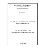 Phát triển năng lực tính toán cho học sinh lớp 3 trong dạy học phép tính