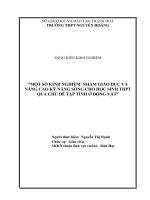 SKKN một số kinh nghiệm nhằm giáo dục và nâng cao kỹ năng sống cho học sinh THPT qua chủ đề tập tính ở động vật 
