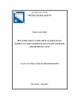 Đo lường chất lượng dịch vụ khách sạn nghiên cứu đối với khách sạn sài gòn tourance thành phố đà nẵng