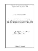skkn giúp học sinh lớp 11 giải nhanh một số bài toán tính khoảng cách bằng cách quy về bài toán tính khoảng cách trong tứ diện vuông 