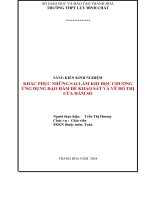 skkn khắc phục những sai lầm khi học chương ứng dụng đạo hàm để khảo sát và vẽ đồ thị hàm số 