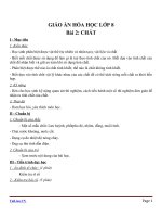 Giáo án Hóa học 8 bài 2: Chất