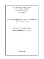 Dạy học sinh lớp 4 các thủ thuật giải toán thường dùng ở tiểu học