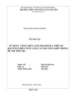 skkn sử dụng công thức giải nhanh dựa trên sự bảo toàn điện tích để giải các bài toán khó trong đề thi THPT QG 