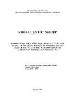 KHẢO SÁT ĐẶC ĐIỂM NÔNG HỌC, NĂNG SUẤT VÀ CHẤT LƯỢNG CỦA 07 GIỐNG BẮP NẾP ĂN TƯƠI (Zea mays var. ceratina Kulesh) VÀO VỤ KHÔ NĂM 2009 TẠI XÃ GIA CANH, HUYỆN ĐỊNH QUÁN, TỈNH ĐỒNG NAI