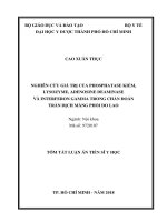 Nghiên cứu giá trị của phosphatase kiềm, lysozyme, adenosine deaminase và interferon gamma trong chẩn đoán tràn dịch màng phổi do lao (tt) 