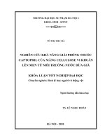 Nghiên cứu khả năng giải phóng thuốc captopril của màng cellulose vi khuẩn lên men từ môi trường nước dừa già