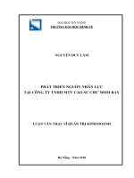 Phát triển nguồn nhân lực tại công ty TNHH MTV cao su chư mom ray