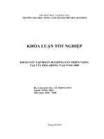 KHẢO SÁT TẬP ĐOÀN 30 GIỐNG SẮN TRIỂN VỌNG TẠI TÂY HÒA (ĐỒNG NAI) NĂM 2009