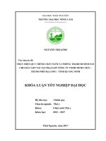 Thực hiện quy trình chăn nuôi và phòng trị bệnh sinh sản cho đàn lợn nái tại trại lợn công ty TNHH minh châu   thành phố hạ long   tỉnh quảng ninh 