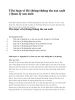 Tiểu luận về hệ thống thông tin sản xuất và Quản lý sản xuất