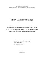 SO SÁNH ĐẶC ĐIỂM SINH TRƯỞNG PHÁT TRIỂN, NĂNG SUẤT VÀ HÀM LƯỢNG TINH BỘT CỦA MƯỜI GIỐNG SẮN TRÊN ĐẤT NÂU VÀNG TRẢNG BOM, ĐỒNG NAI
