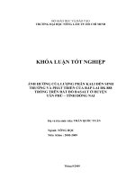 ẢNH HƯỞNG CỦA LƯỢNG PHÂN KALI ĐẾN SINH TRƯỞNG VÀ PHÁT TRIỂN CỦA BẮP LAI DK 888 TRỒNG TRÊN ĐẤT ĐỎ BASALT Ở HUYỆN TÂN PHÚ – TỈNH ĐỒNG NAI