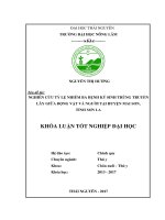 Nghiên cứu tỷ lệ nhiễm ba bệnh truyền lây giữa động vật và người tại huyện Mai Sơn  tỉnh Sơn La (Khóa luận tốt nghiệp)