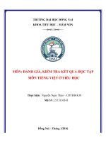 Bộ đề trắc nghiệm môn tiếng việt bậc tiểu học