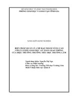 skkn biện pháp quản lý, chỉ đạo nhằm nâng cao chất lượng giáo dục an toàn giao thông của hiệu trưởng trường tiểu học trường lâm  