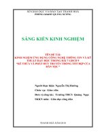 skkn kinh nghiệm ứng dụng công nghệ thông tin và kĩ thuật dạy học trong bài 7 GDCD 9 “kế thừa và phát huy truyền thống tốt đẹp của dân tộc” 