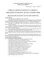 NHIỆM vụ  PHƯƠNG án KHẢO sát và NHIỆM vụ THIẾT kế bản vẽ THI CÔNG   dự TOÁN, cắm mốc GPMB 