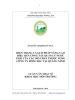 Hiện trạng và giải pháp nâng cao hiệu quả công tác quản lý nước thải của các mỏ than thuộc tổng công ty Đông Bắc tại Quảng Ninh (Luận văn thạc sĩ)