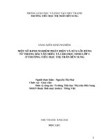 Một số kinh nghiệm phát hiện và sửa lỗi dùng từ trong bài văn miêu tả cho học sinh lớp 5 ở trường tiểu học thị trấn bến sung 